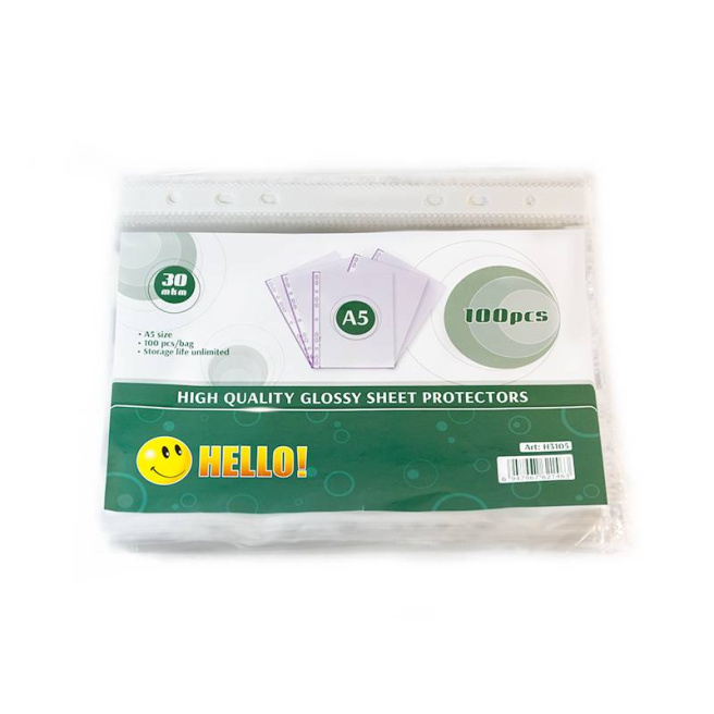 Файл для документов HELLO Glossy, А5, 100 шт.