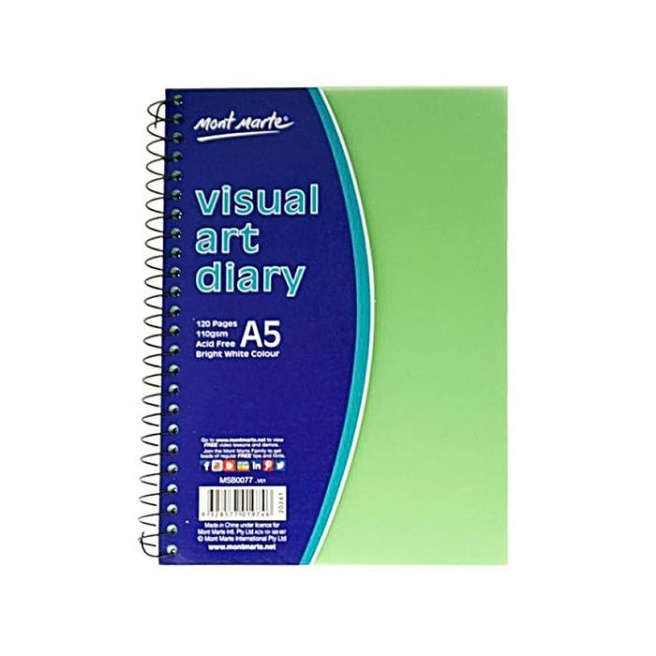 Sketchbook spirală, coperta PP color, A5, 110 gsm, 60 foi