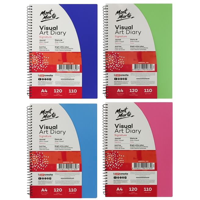 Sketchbook cu spirală, coperta PP color, A4, 110 gsm, 60 foi, alb cald