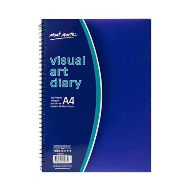 Sketchbook cu spirală, coperta PP color, A4, 110 gsm, 60 foi, alb cald