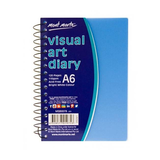 Sketchbook cu spirală, coperta PP color, A6, 110 gsm, 60 foi