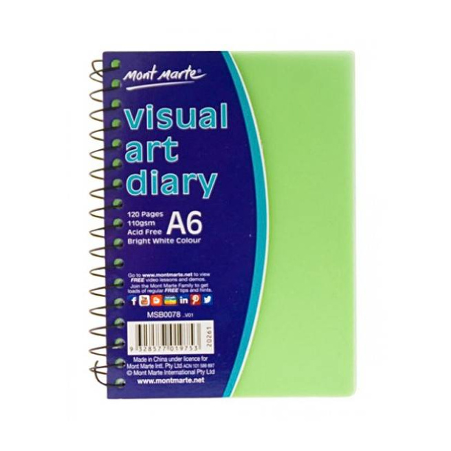 Sketchbook cu spirală, coperta PP color, A6, 110 gsm, 60 foi