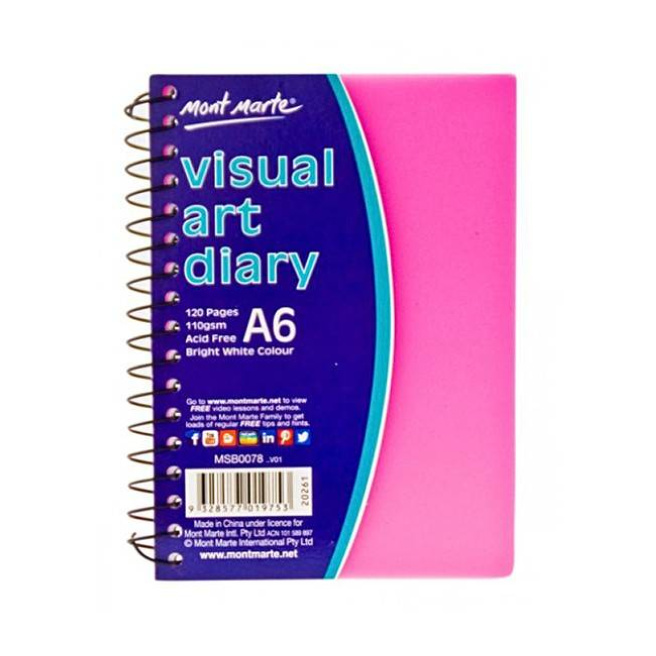 Sketchbook cu spirală, coperta PP color, A6, 110 gsm, 60 foi
