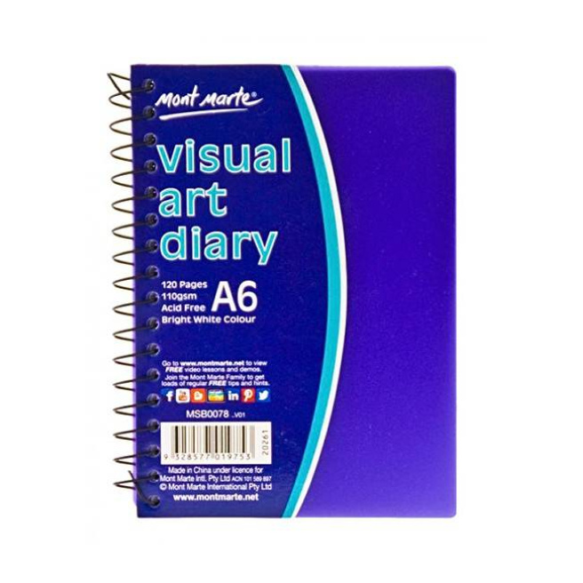 Sketchbook cu spirală, coperta PP color, A6, 110 gsm, 60 foi