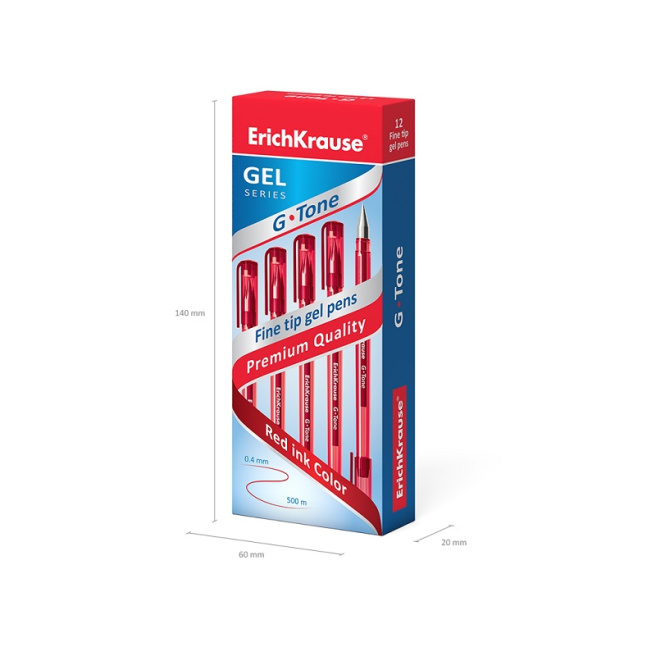 Pix cu gel Erich Krause G-TONE, roșu, 0.5 mm