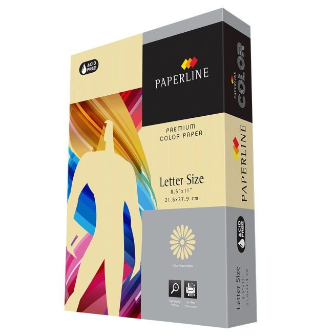 Бумага цветная A4 Paperline CREAM, 80 гр., пастель, кремовая