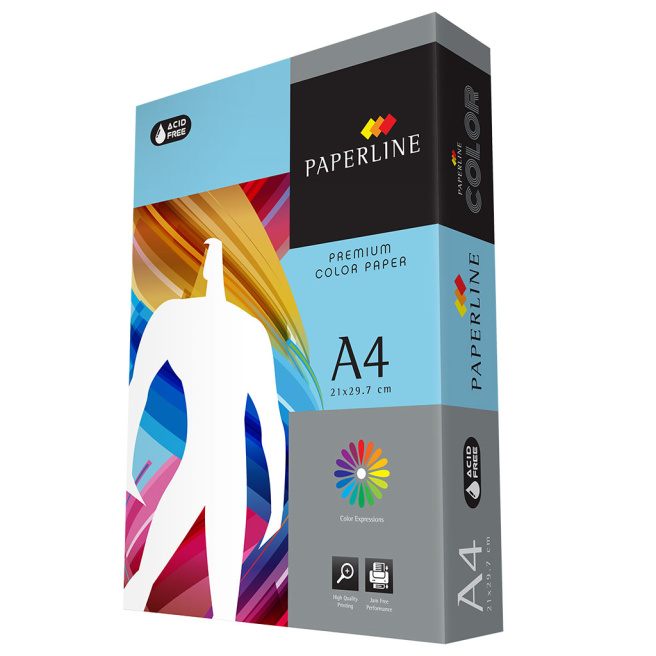 Hârtie colorată A4 Paperline BLUE 80gr, pastel, albastru
