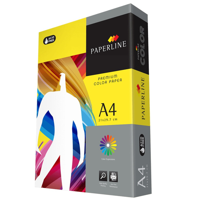 Hârtie colorată A4 Paperline LEMON, 80 gr,, intensiv, lamaie
