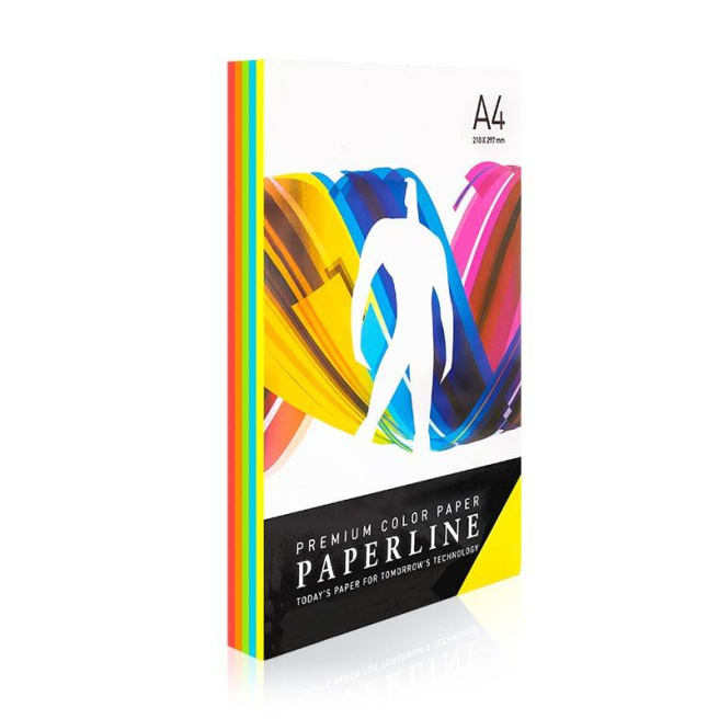 Hârtie colorată A4 Paperline RAINBOW, 80 gr., intensiv, 5 cul. x 50 file