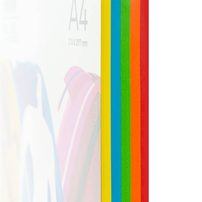 Hârtie colorată A4 Paperline RAINBOW, 80 gr., intensiv, 5 cul. x 50 file