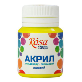 Акрил для декора, Желтый, глянцевый, 20 мл,