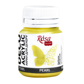 Акрил для декора 74, Желтый, перламутр, 20 мл,