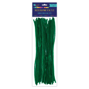 Sârmă flausata chenille 30 cm. 25 buc. verde închis