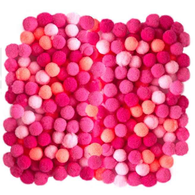Pompoane pentru decor 1cm mix roz 120buc.