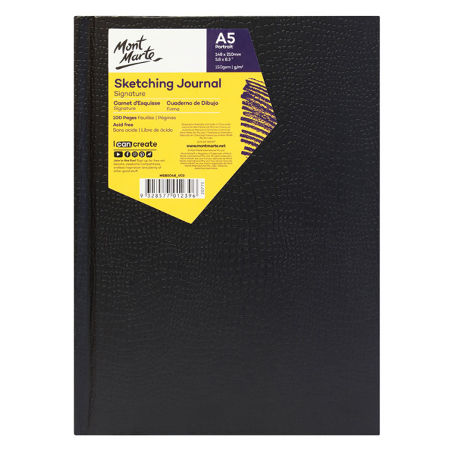 Sketchbook PU Croc, A5, 150 gsm, 50 foi, Mixtă, hârtie fildeș