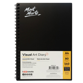 Caiet de schițe VisualArt Diary, negru A4, 40 foi