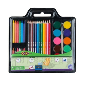 Set p/u colorat (acuarela, creioane color, creta din ceara, periuta, ascutitoare)