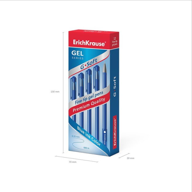 Pix cu gel Erich Krause G-SOFTgel, albastru 0,38 mm