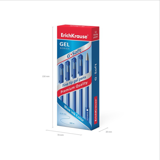 Pix cu gel Erich Krause G-SOFTgel, albastru 0,38 mm