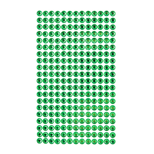 Cristale autoadezive 6 mm, 260 bucăți, verde deschis