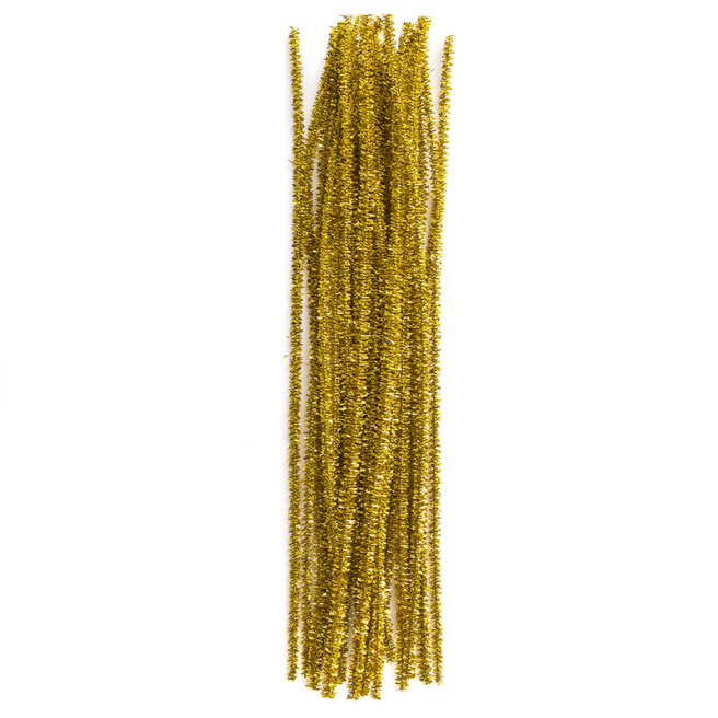 Sarma flausata chenille, aurie 30 cm, 25 buc.