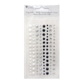 Strasuri si perle autoadezive 120 buc. Monocromatic