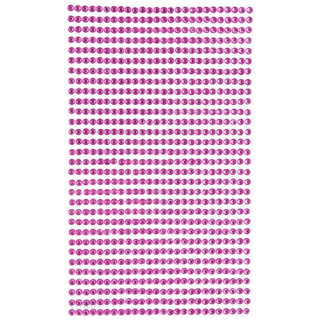 Самоклеящиеся кристалы 3mm, 806 шт. pink