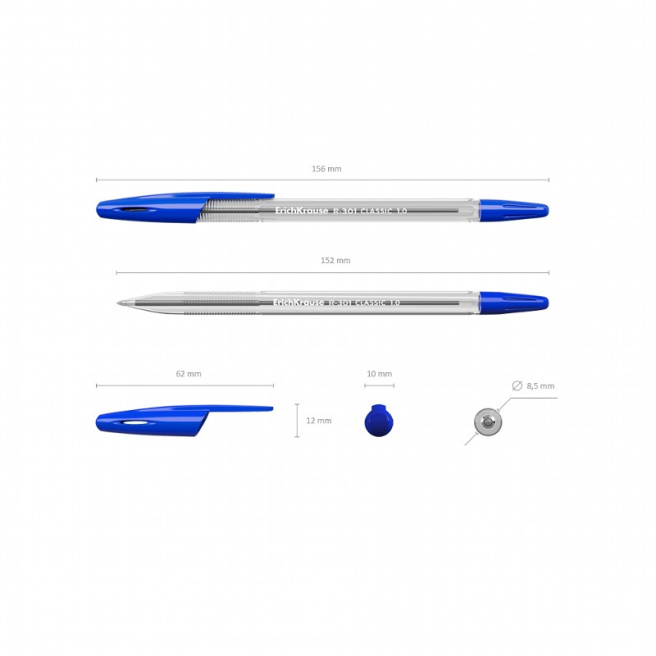 Pix cu bila Erich Krause 1mm, R-301 albastru