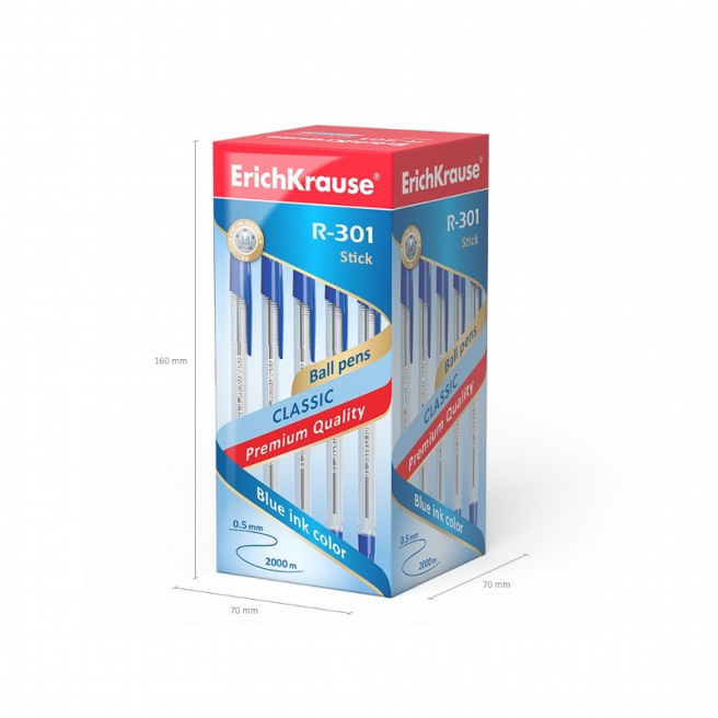 Pix cu bila Erich Krause 1mm, R-301 albastru