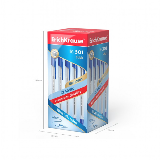 Pix cu bila Erich Krause 1mm, R-301 albastru