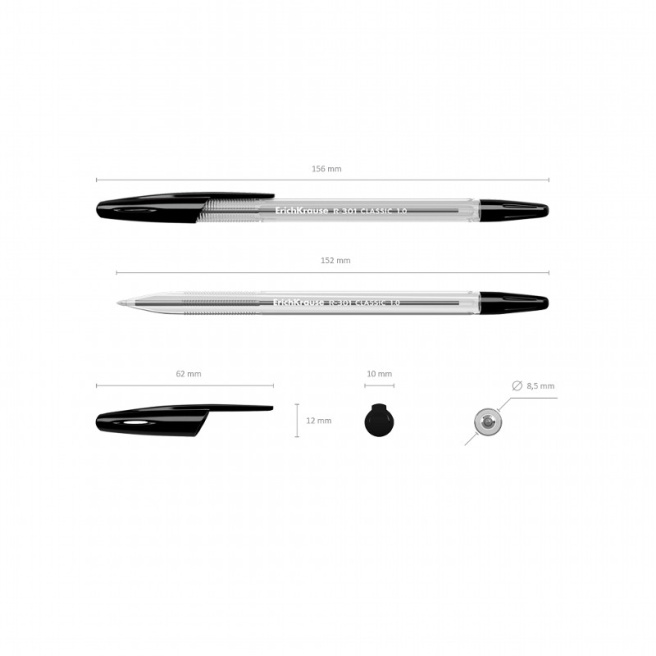Pix cu bila Erich Krause 1mm, R-301 negru