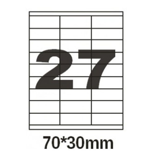 Etichete autoadezive A4, 27 buc., 70*30 mm