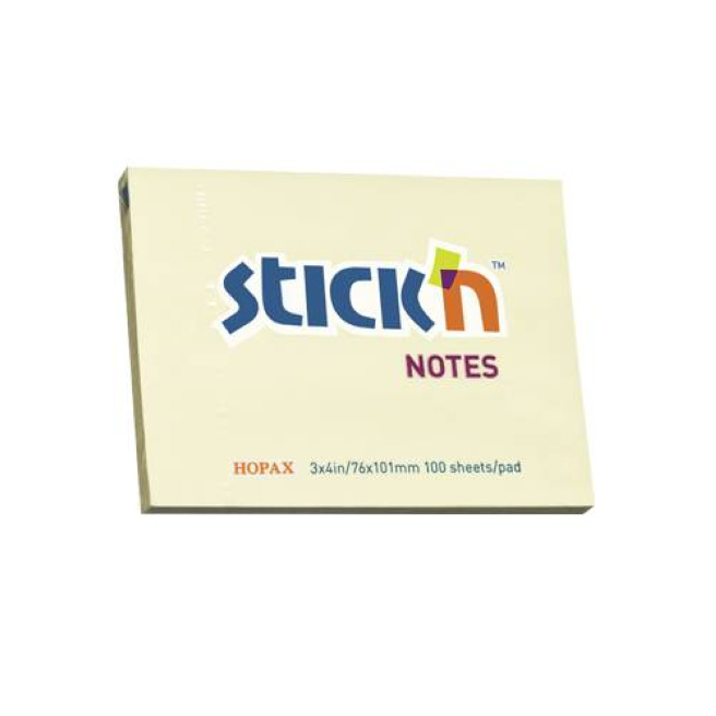 Hârtie pentru notițe, 76x101mm, 100 foi, galben, STICNK 21008