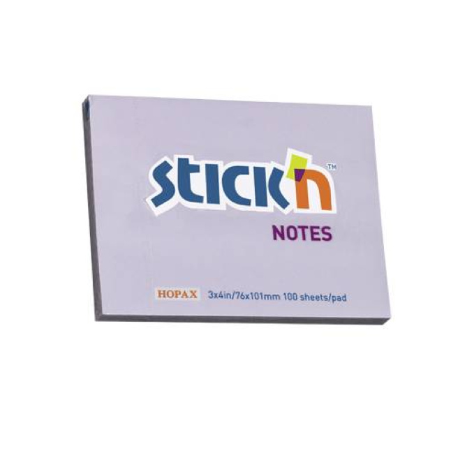 Блок для заметок 76x101/100л фиолетовый STICK`N