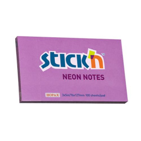 Блок для заметок 76x127/100л STICK`N неон фиолетовый