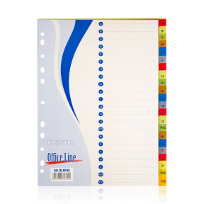 Алфавитный пластиковый индекс-разделитель OfficeLine цветной A-Z, 22 листа
