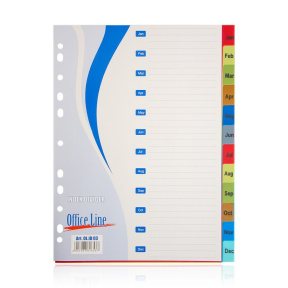 Index din plastic pentru calendar OfficeLine, ianuarie-dec, 12 buc
