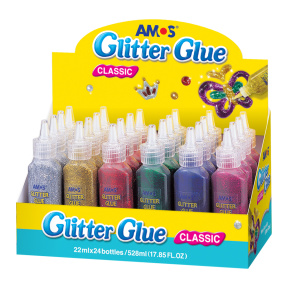 Glitter-adeziv decor AMOS GLITTER  (24 culori x 22ml)