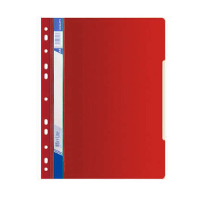 Mapă din plastic cu șină OfficeLine, 160/250 mkm, 11 găuri, roşu