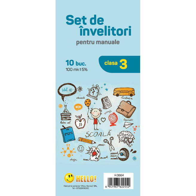 Set de învelitori pentru manuale clasa 3, școli române