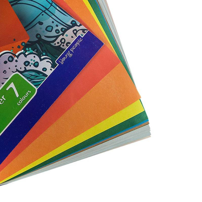 Set hârtie colorată ZI-BI А4, 14 foi - 7 culori