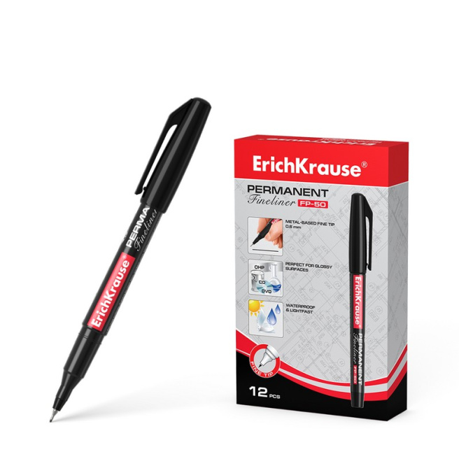 Маркер Fineliner FP-50 для CD/DVD, черный, (по штучно)