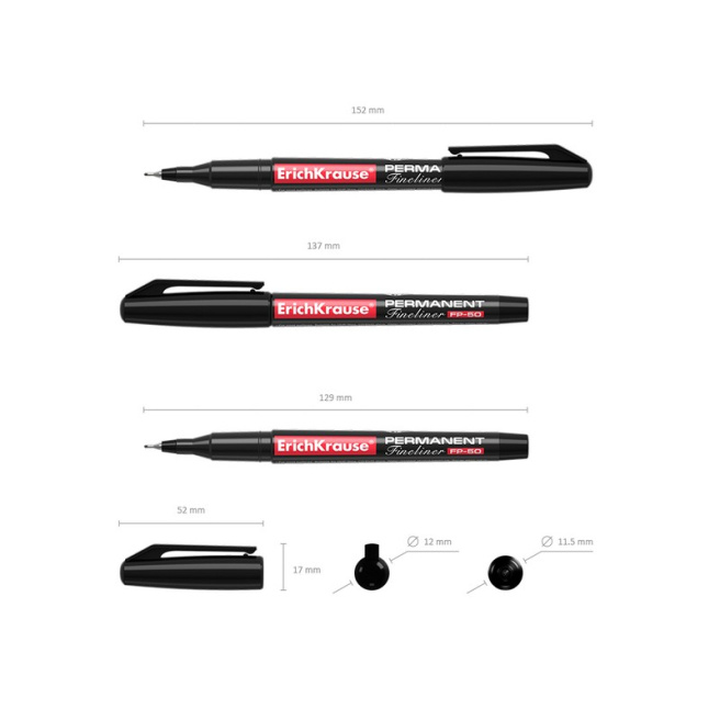 Маркер Fineliner FP-50 для CD/DVD, черный, (по штучно)