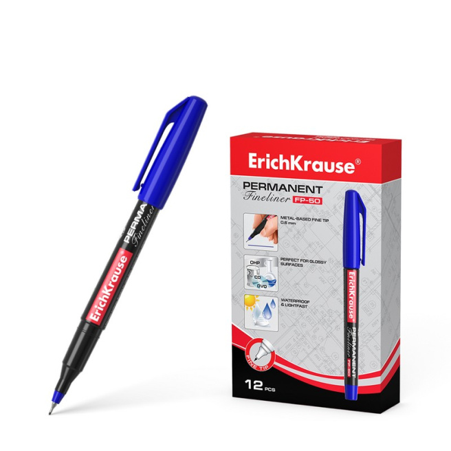 Marker Fineliner FP-50 pentru CD/DVD, albastru, (per bucată)