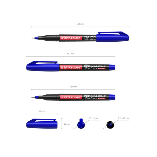 Marker Fineliner FP-50 pentru CD/DVD, albastru, (per bucată)