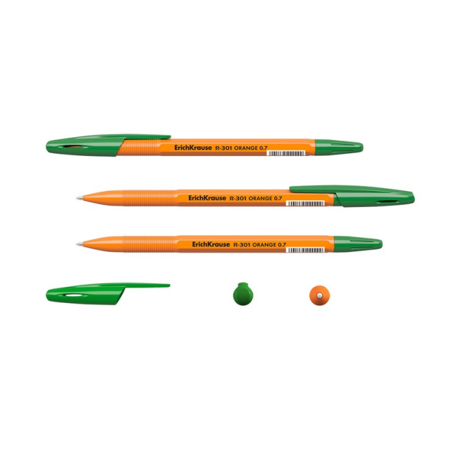 Ручка шариковая Erich Krause Orange R-301,Stick, зеленый 0,7mm