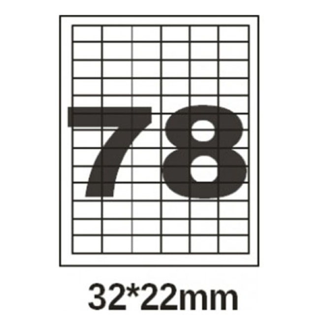 Etichete autoadezive A4, 78 buc, 32*22 mm (100 foi)