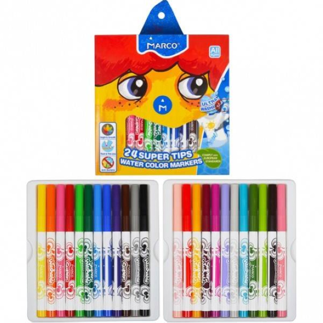 Фломастеры 24 Super Washable, Marco