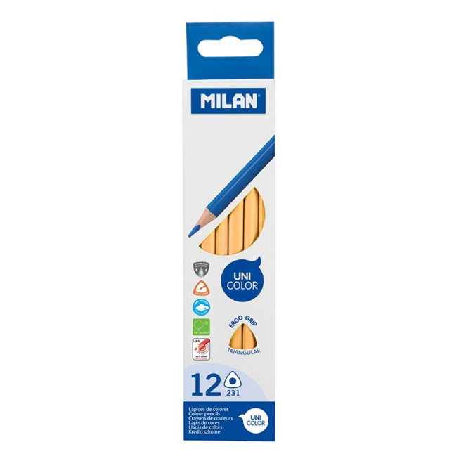 Карандаш цветной MILAN, треугольный, бежевый, (поштучно)