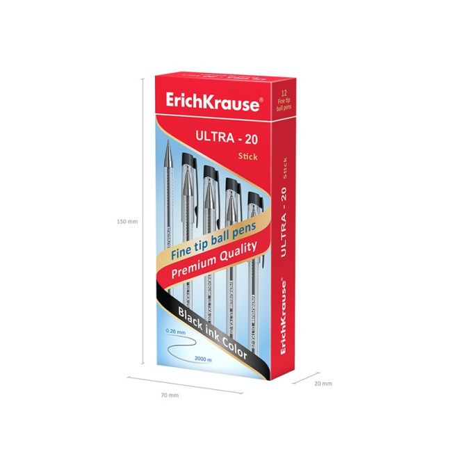 Pix roller Erich Krause 0,7mm ULTRA-20, negru